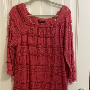 Coral Stretch Lace Midi Dress by Chris McLaughlin